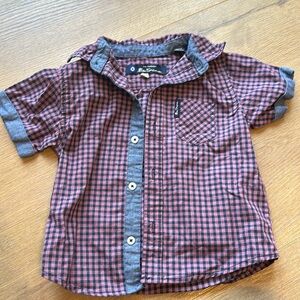 Super cute Toddler Boys Plaid Button up dress short
